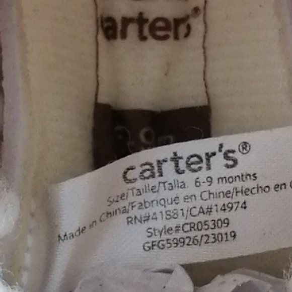 Carters Toddler Bootie Tan Hook & Loop Closure Faux Fur Lined 6 - 9 Months - Picture 9 of 9